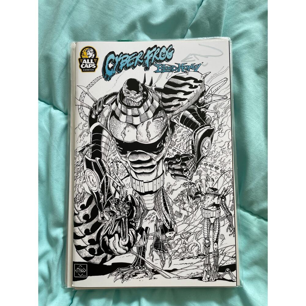 Cyberfrog: Bloodhoney #1C B&W Signed by Ethan Van Sciver (2019 All Caps Comics)